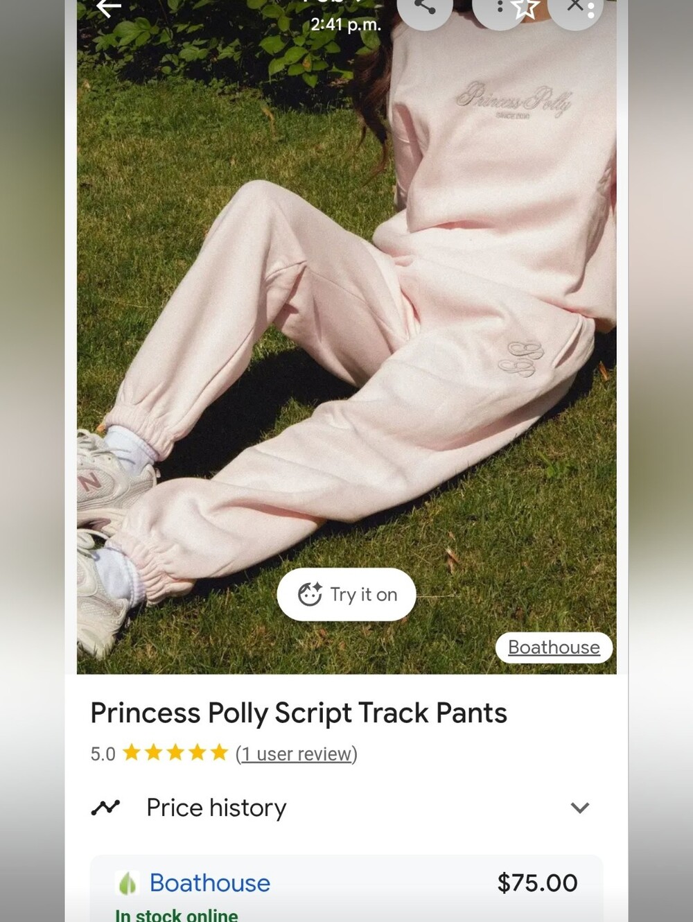 Princess Polly Light Pink Sweatshirt & Joggers Set NWOT - Picture 4 of 16
